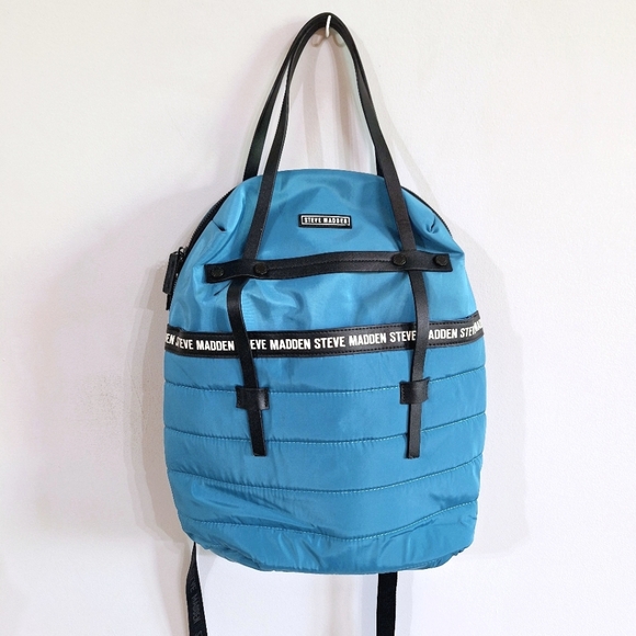 Steve Madden Handbags - Steve Madden Teal Bjodah Nylon Padded Backpack